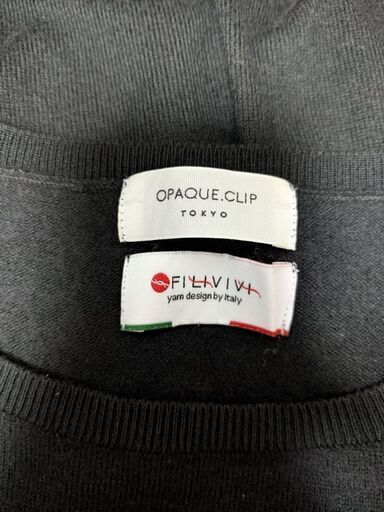 【OPAQUE.CLIP】※美品※オペークドットクリップ ボートネックニット ブラック(L)の写真3枚目