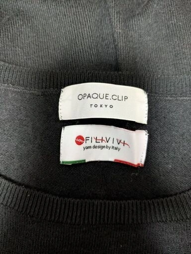【OPAQUE.CLIP】※美品※オペークドットクリップ ボートネックニット ブラック(L)の写真3枚目