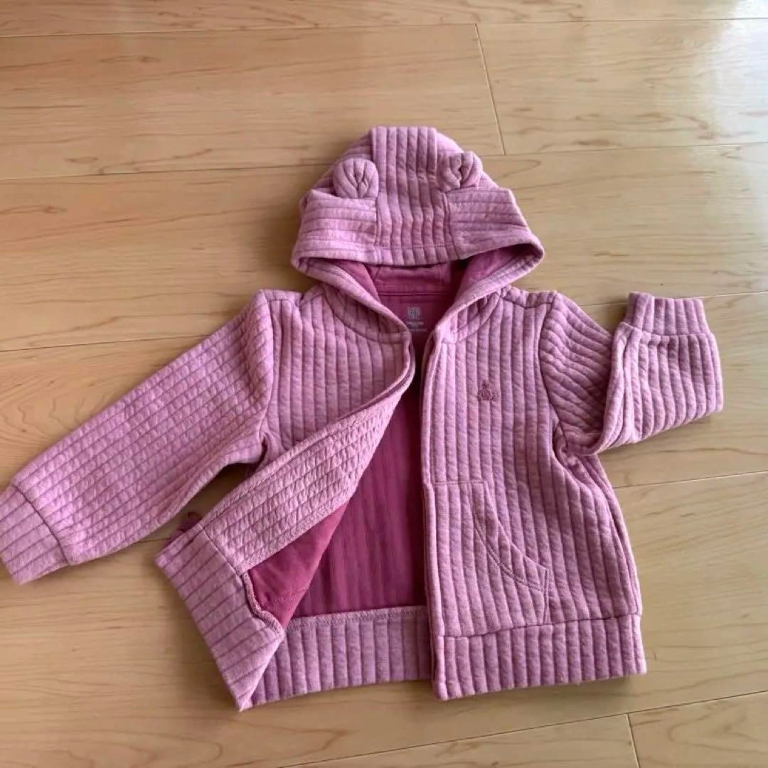 GAP ギャップ フード付きリブ編みピンク上下セット 6-12ヶ月 70cmの写真5枚目