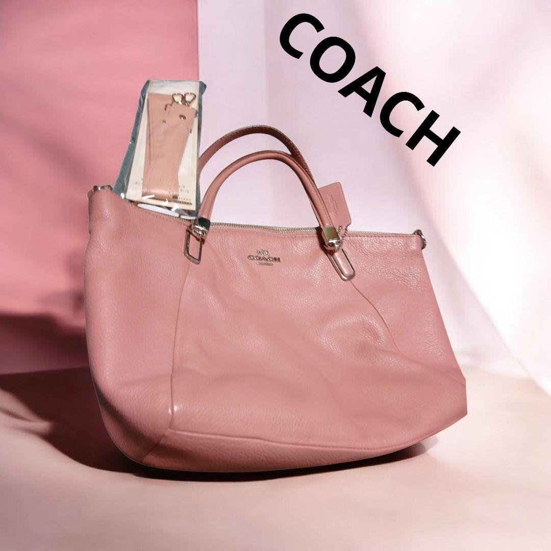COACH コーチ F34493 2WAY ハンドバッグ ピンク レザー 本革