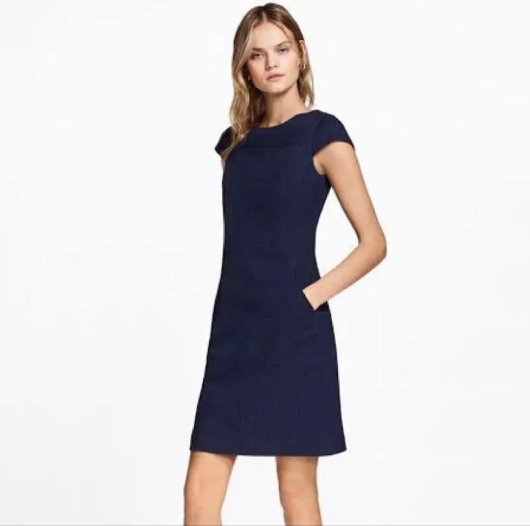 BROOKS BROTHERS ネイビー きれいめ 上品フレアワンピース 美品