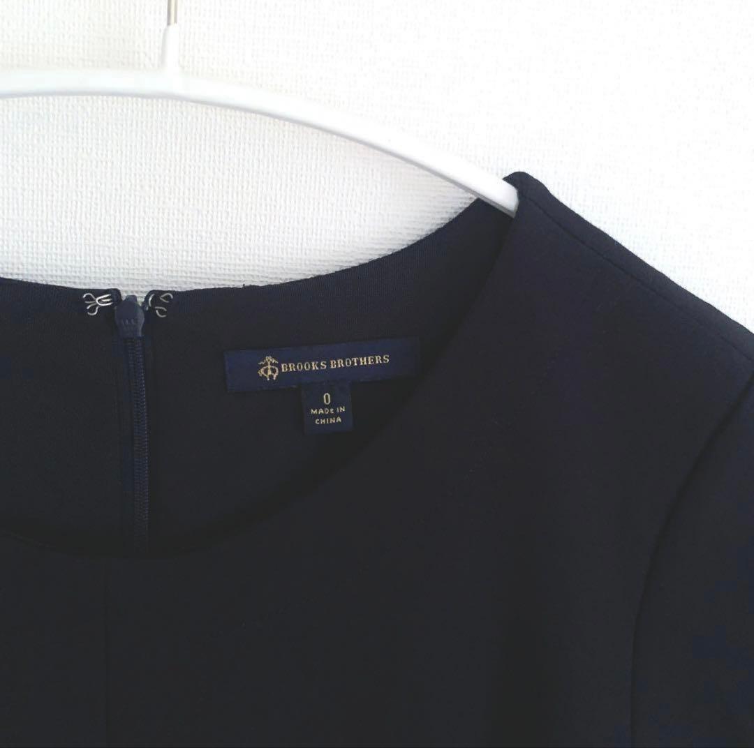 BROOKS BROTHERS ネイビー きれいめ 上品フレアワンピース 美品の写真6枚目