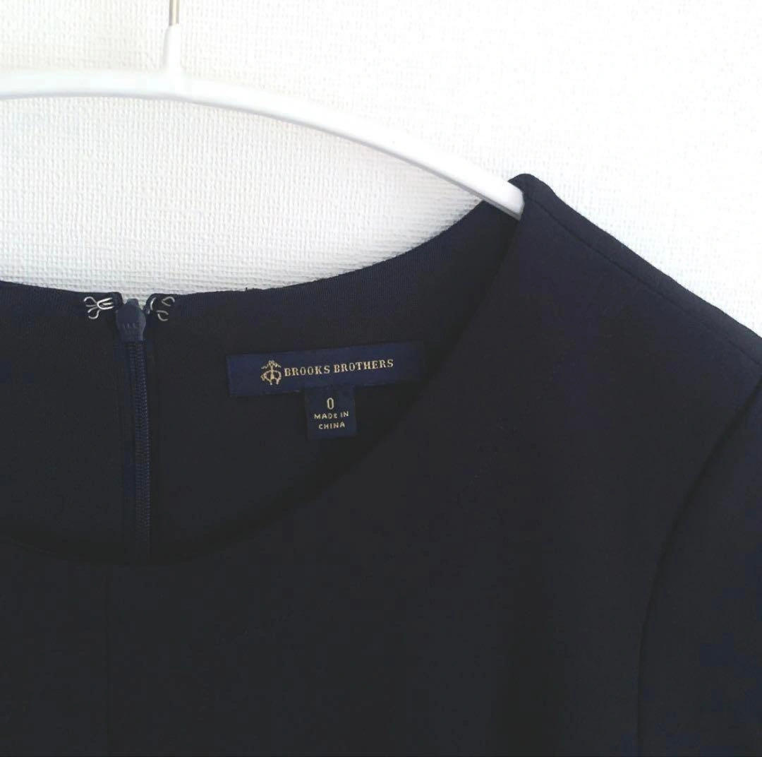BROOKS BROTHERS ネイビー きれいめ 上品フレアワンピース 美品の写真6枚目