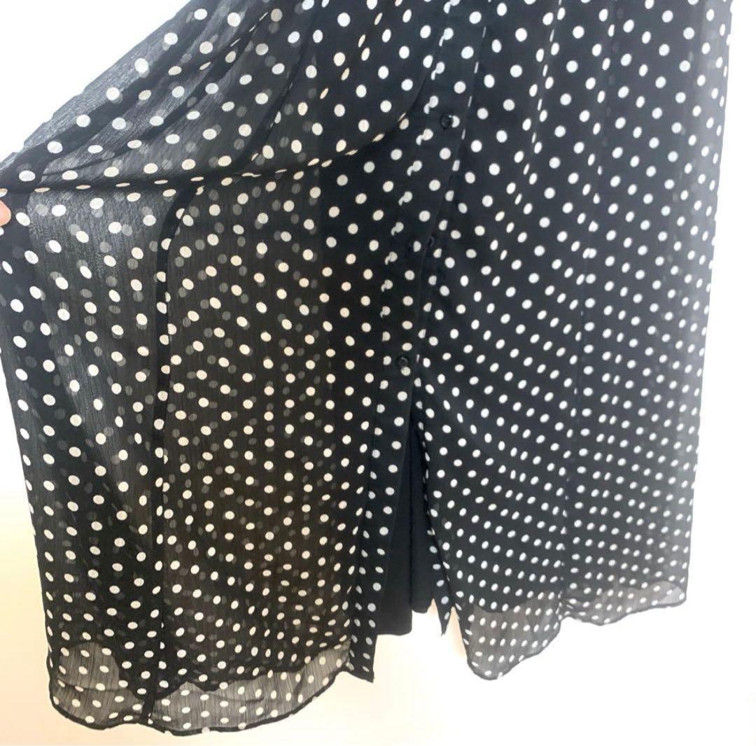 ZARA ドット柄 シースルー フリルワンピース M相当の写真8枚目