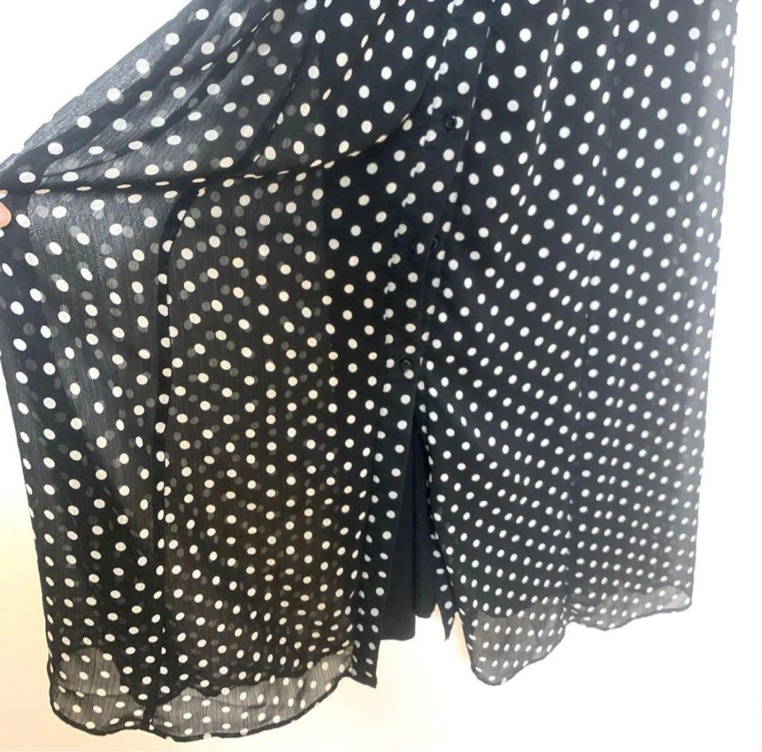 ZARA ドット柄 シースルー フリルワンピース M相当の写真8枚目