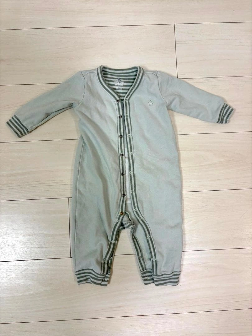 GAP ベビーロンパース カバーオール くま 6-12ヶ月 ミントグリーンの写真2枚目