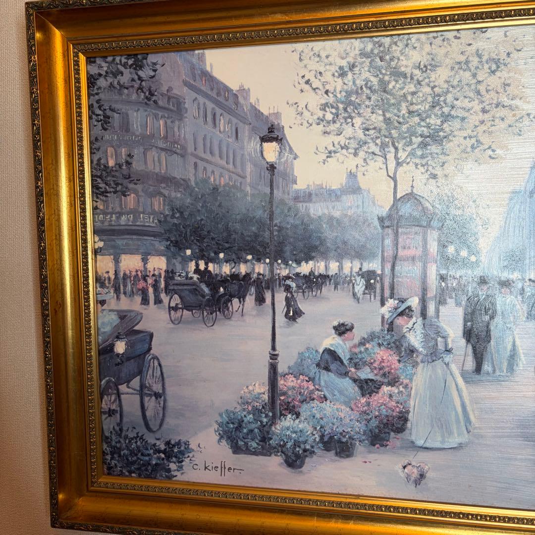 イタリア製Demain 絵画 c.kieffer "AN EVENING OUTの写真3枚目
