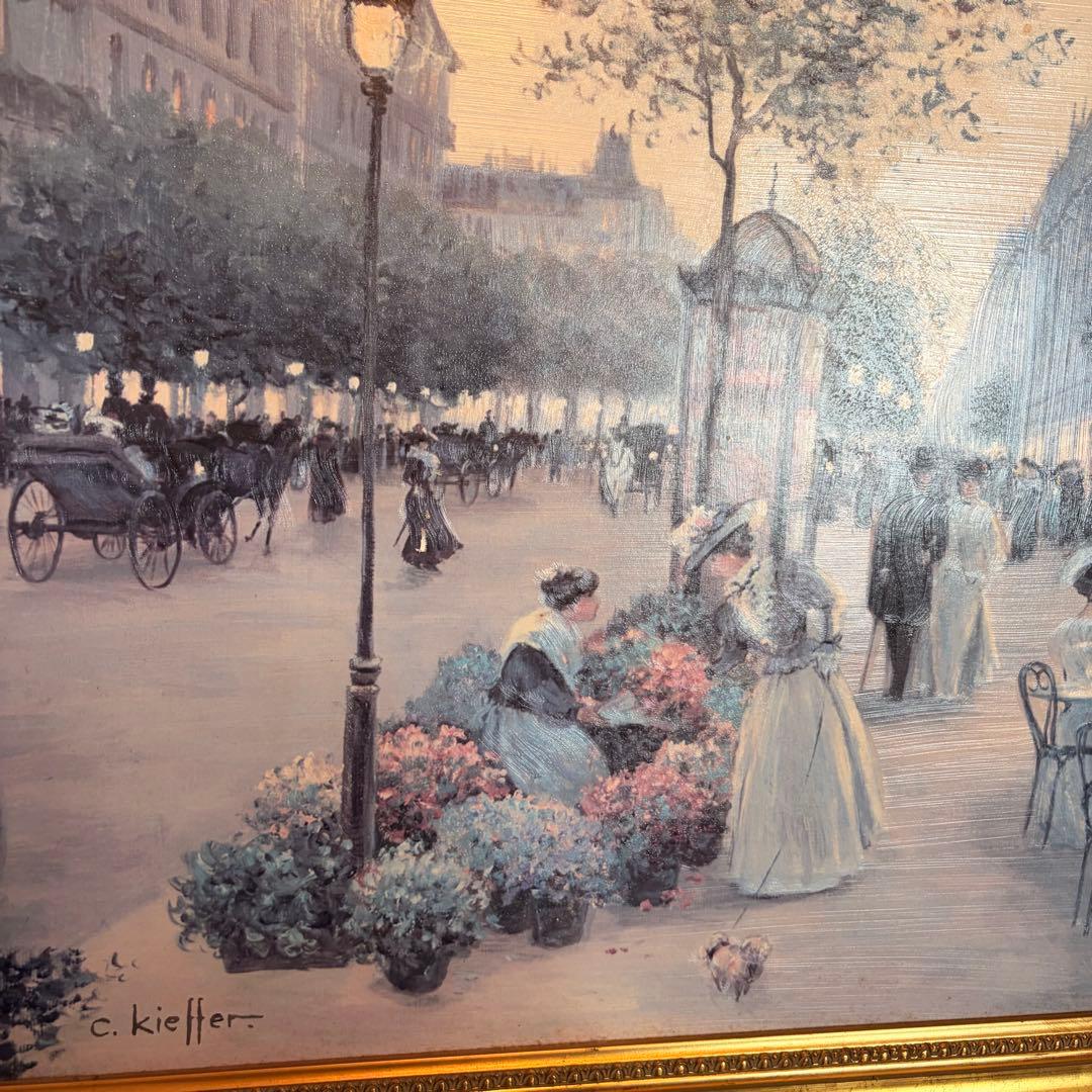 イタリア製Demain 絵画 c.kieffer "AN EVENING OUTの写真6枚目