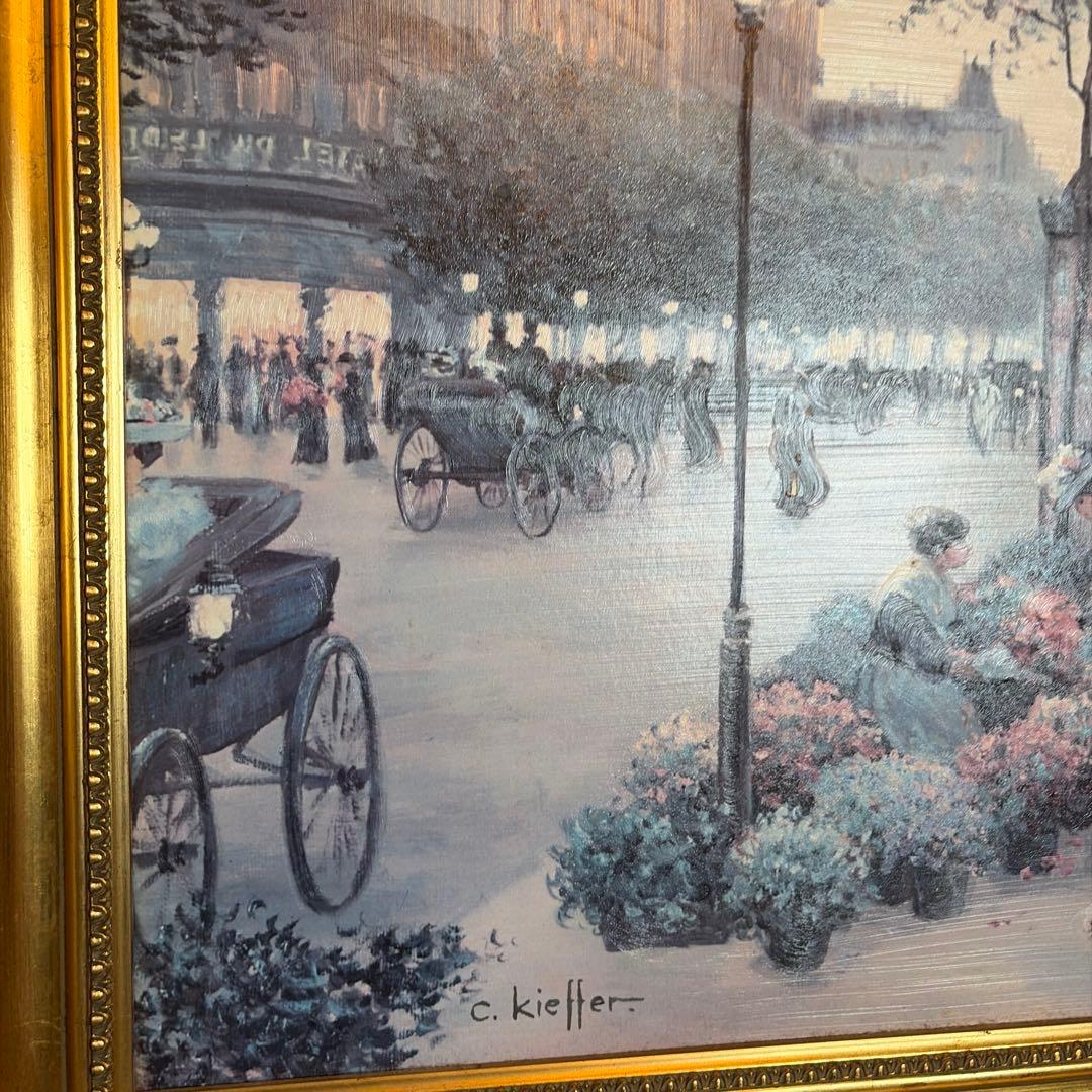イタリア製Demain 絵画 c.kieffer "AN EVENING OUTの写真9枚目