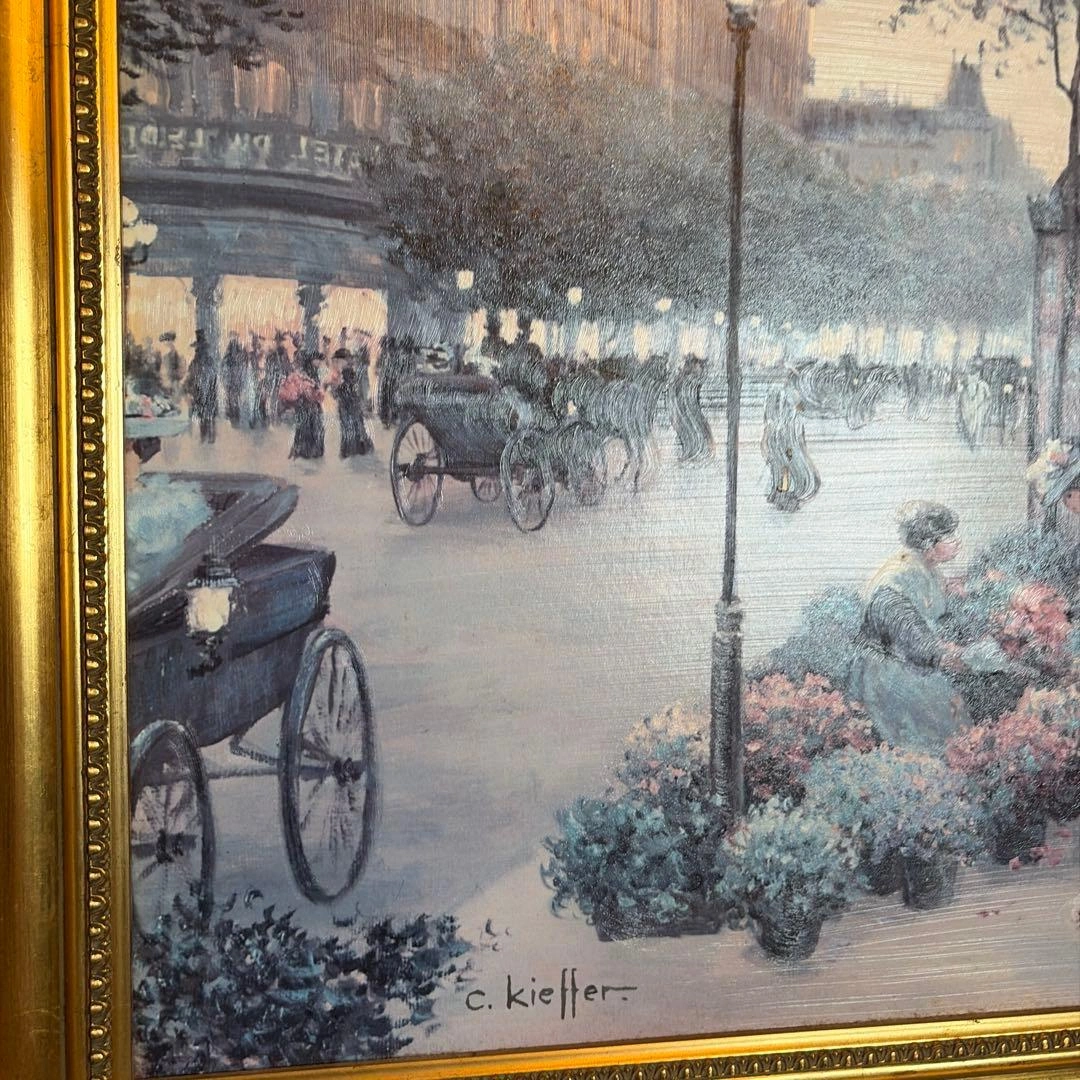 イタリア製Demain 絵画 c.kieffer "AN EVENING OUTの写真9枚目