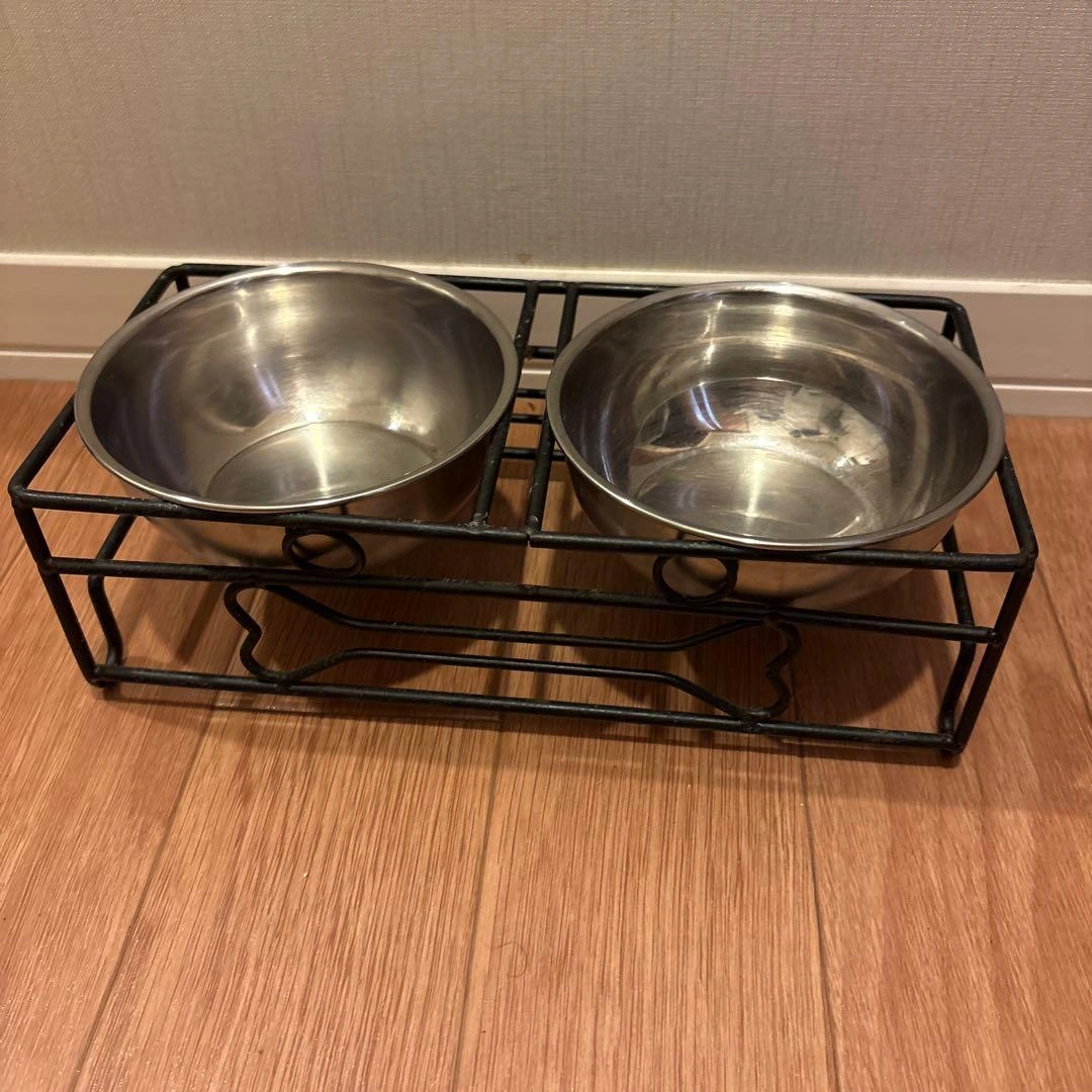 犬用ダブルフードボウル ステンレス製