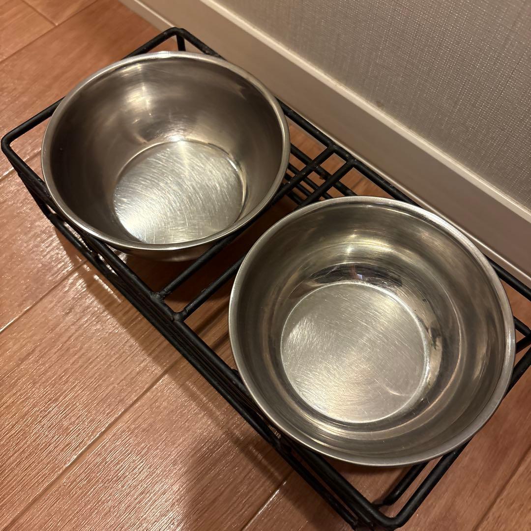 犬用ダブルフードボウル ステンレス製の写真2枚目