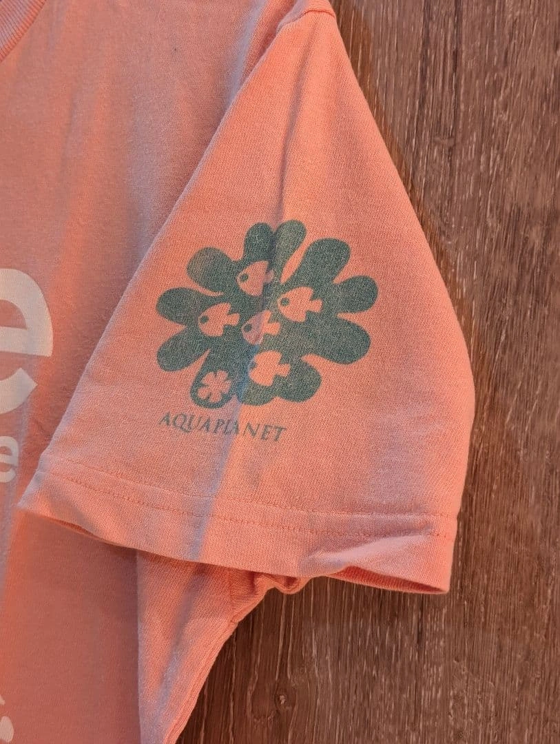 キッズ160 Sサイズ 古着Tシャツ オレンジ 環境保護 Tシャツの写真3枚目