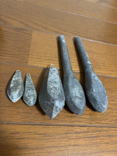 ①中古釣り道具　重し　5点セットの写真2枚目