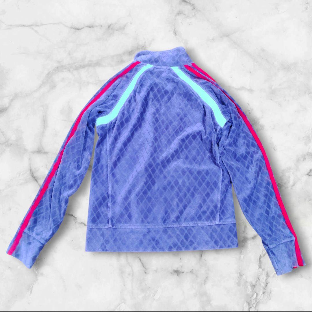 adidas ベロア トラックジャケット パープル 万国旗タグ 90s Y2Kの写真4枚目
