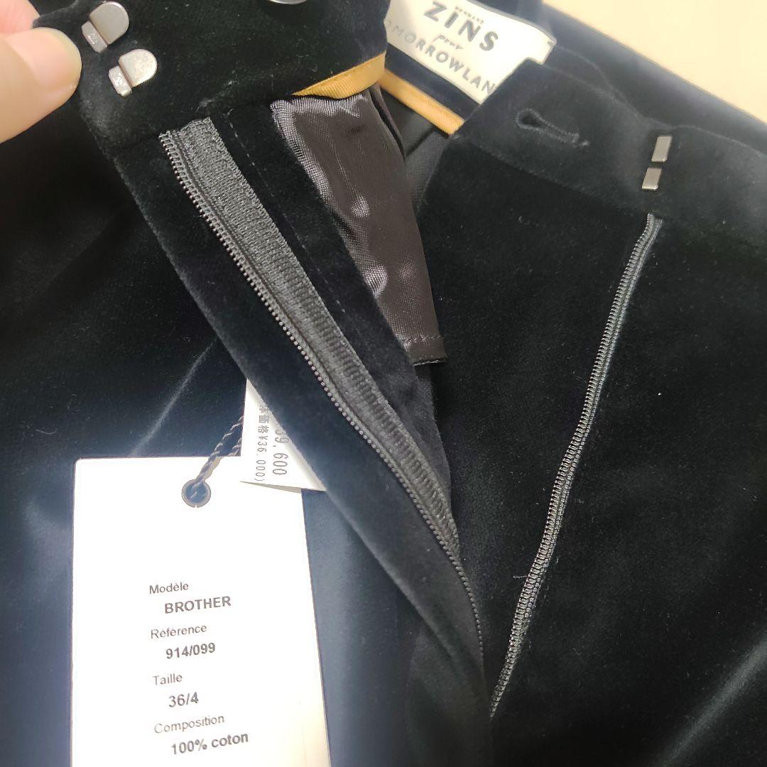 BERNARD ZINS ベロアパンツ　スラックス　ベルナールザンス　36　新品の写真10枚目