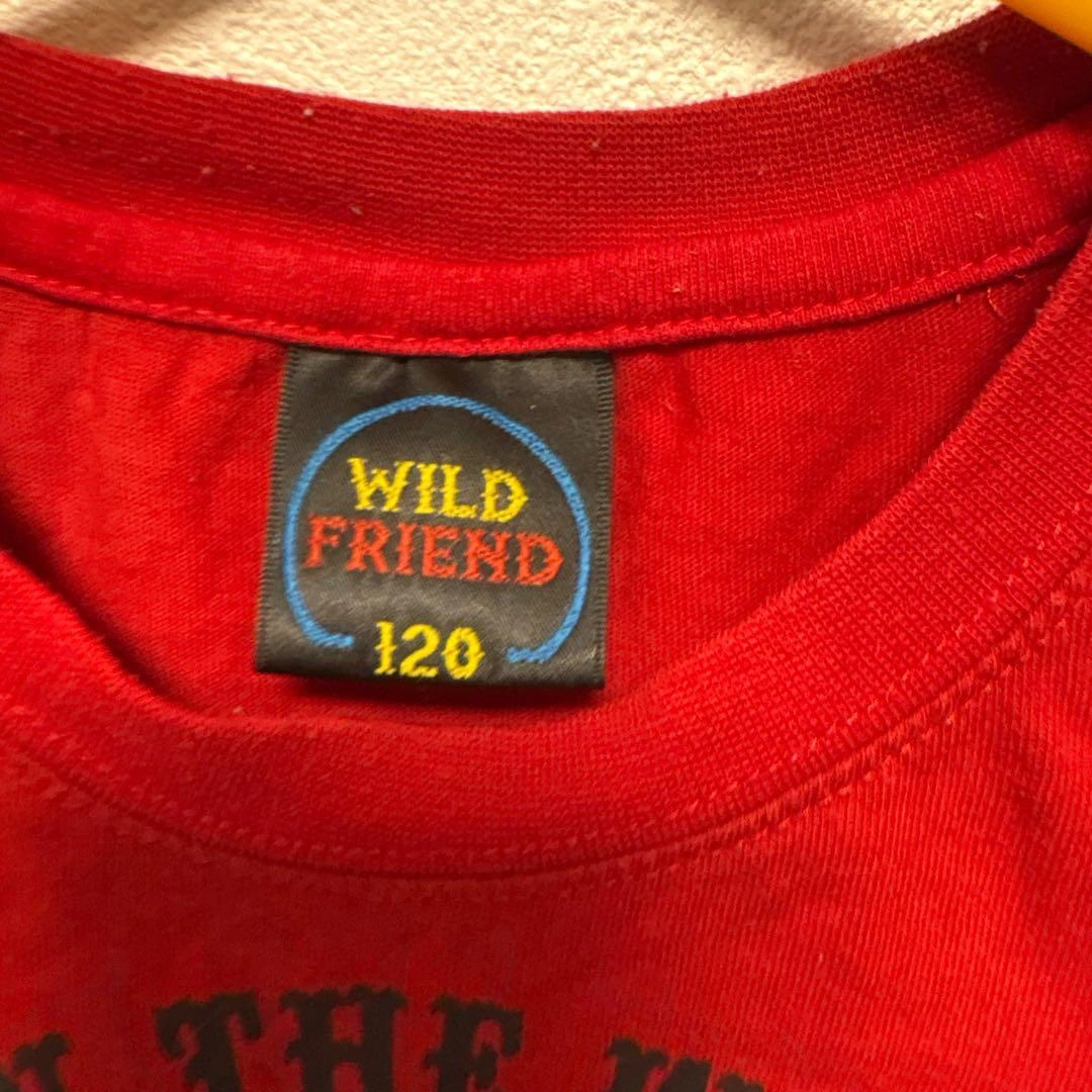 WILD FRIEND 赤 Tシャツ 120サイズの写真3枚目