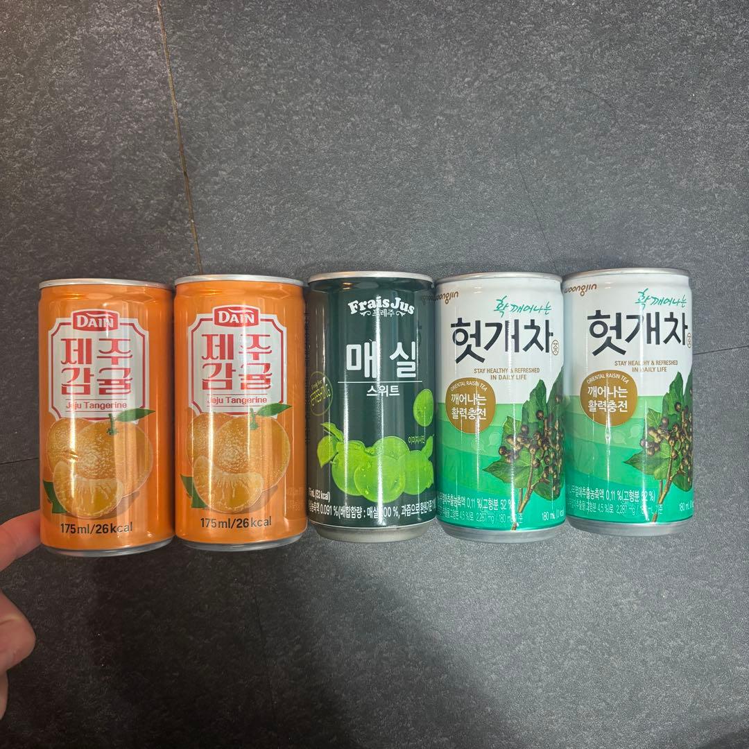 韓国ドリンク 5本セット 済州みかん 梅ジュース 헛개茶