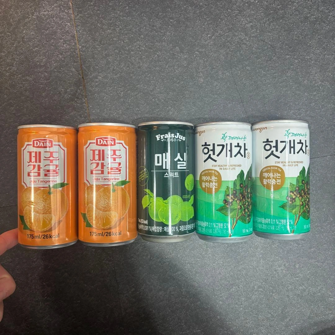 韓国ドリンク 5本セット 済州みかん 梅ジュース 헛개茶