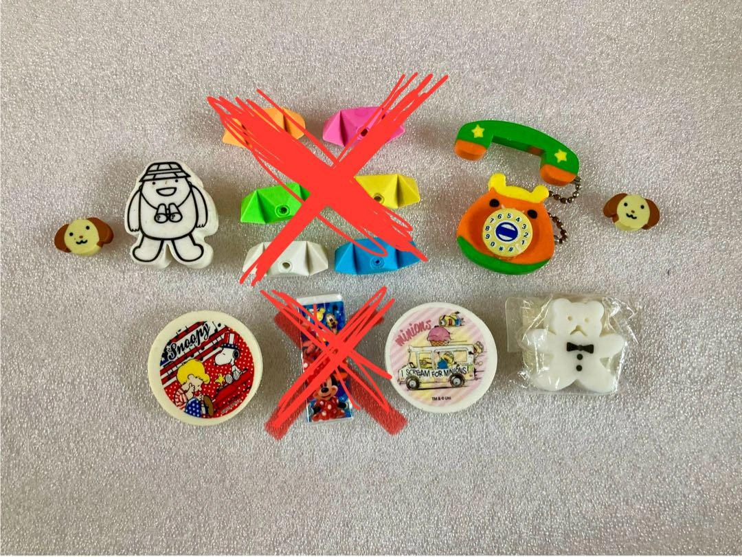 消ゴム まとめ売り 7個 ミニオン スヌーピー