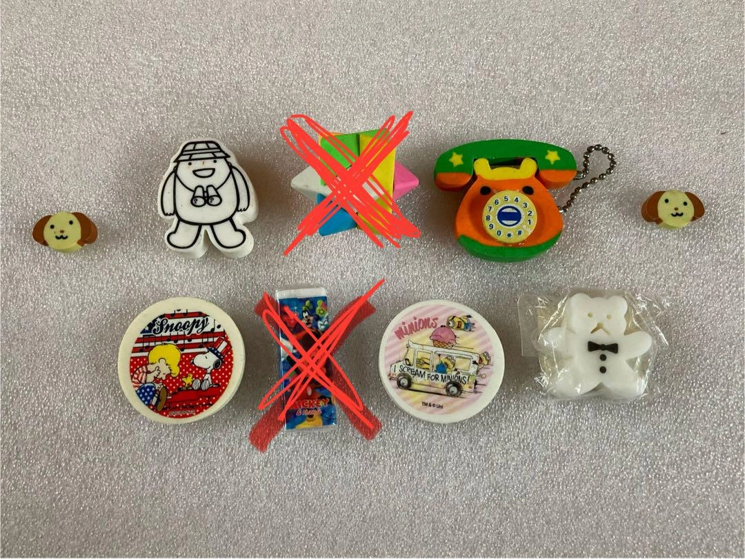 消ゴム まとめ売り 7個 ミニオン スヌーピーの写真2枚目