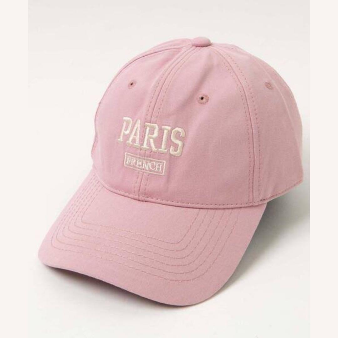 PARIS パリス ロゴ刺繍 淡ピンク キャップ