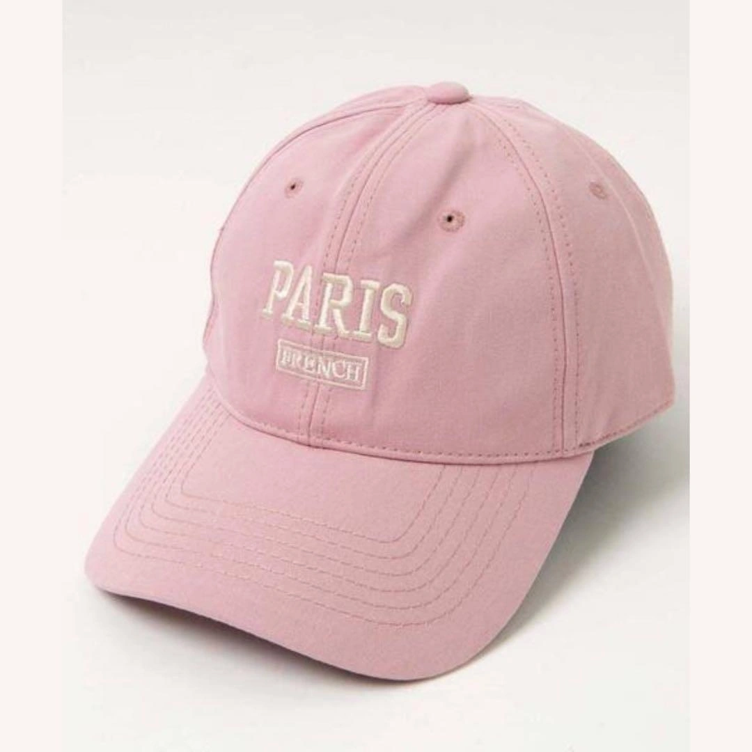 PARIS パリス ロゴ刺繍 淡ピンク キャップ