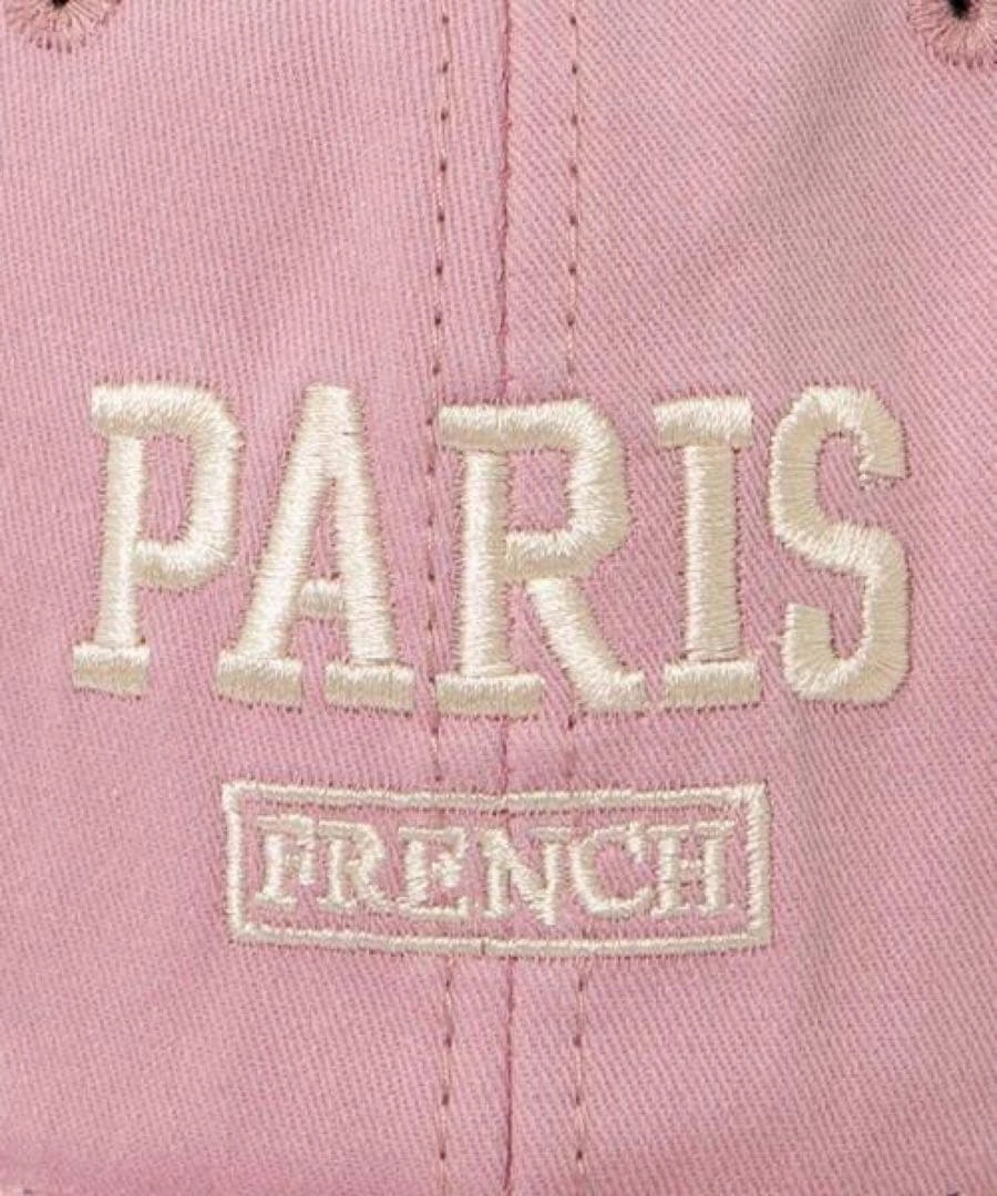 PARIS パリス ロゴ刺繍 淡ピンク キャップの写真2枚目