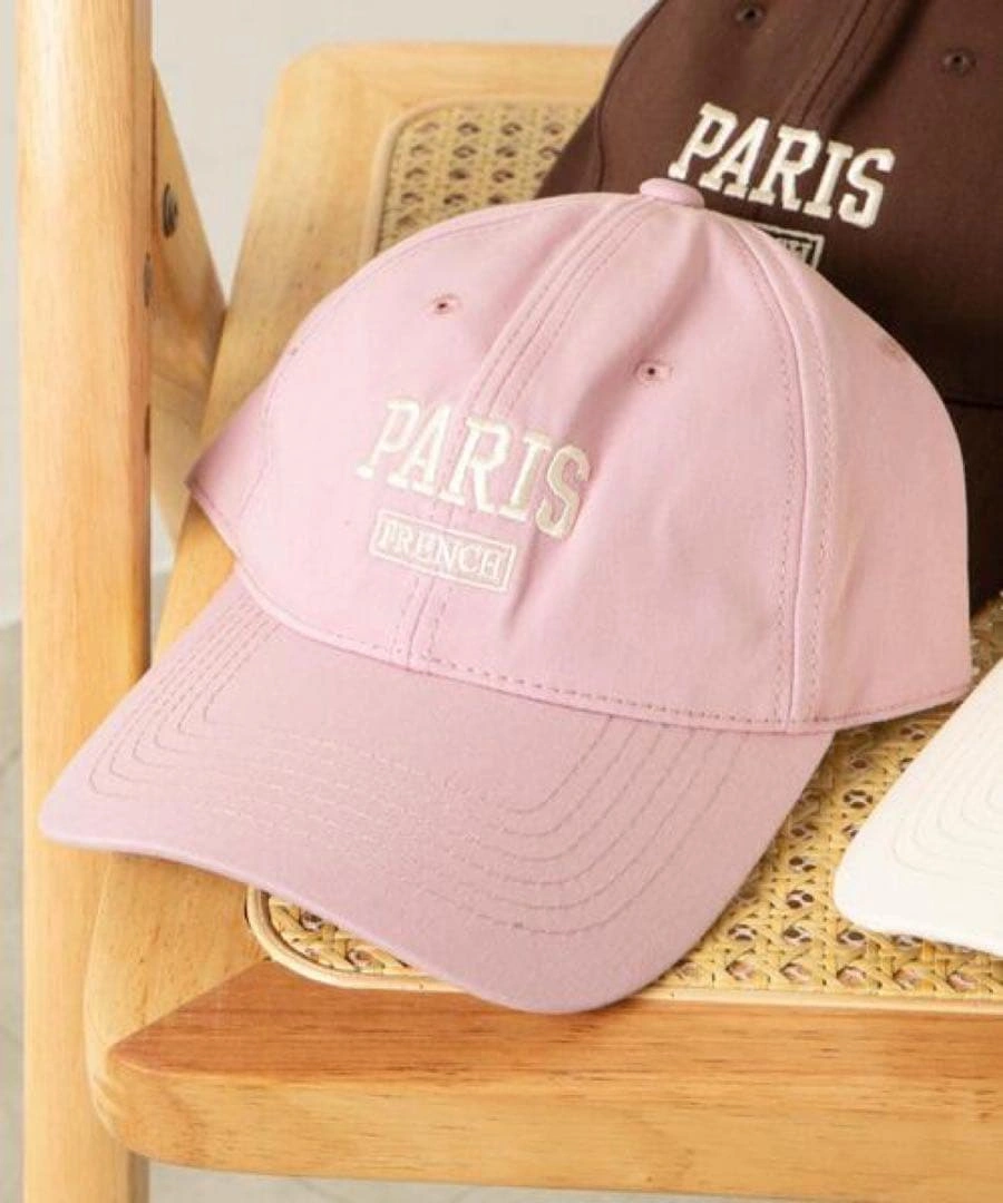 PARIS パリス ロゴ刺繍 淡ピンク キャップの写真3枚目