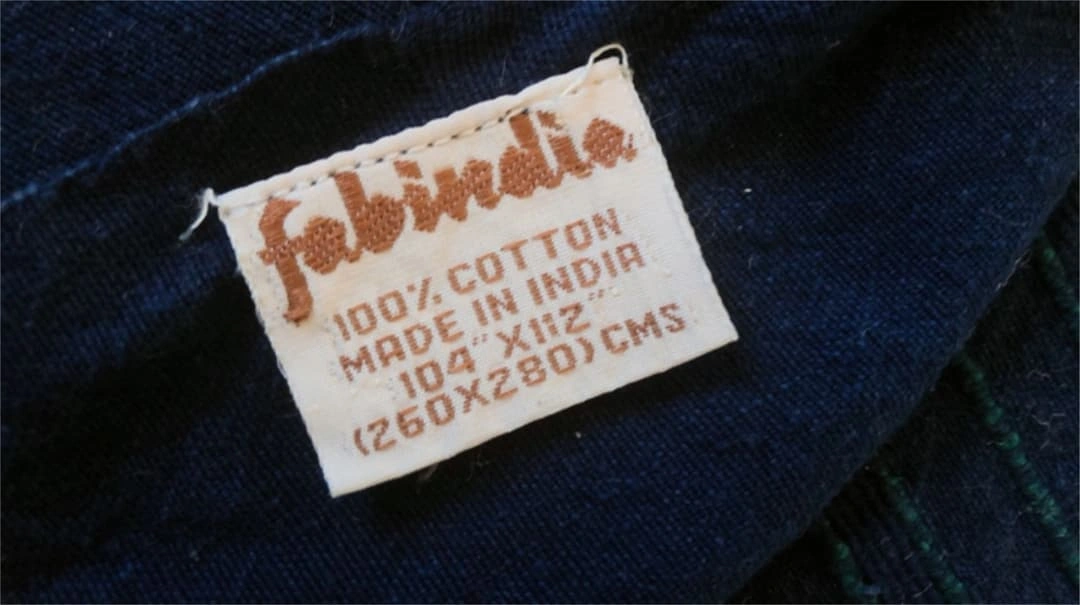 レアFabindia ファブインディア インディゴ 織マルチカバー250×280の写真6枚目