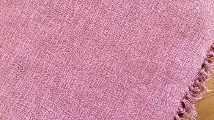 レアFabindia ファブインディア サーモンピンクマルチカバー150×250の写真4枚目
