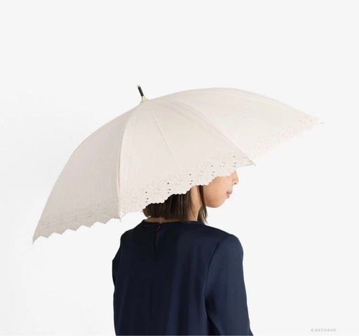 刺繍 日傘 長傘 1級遮光 花柄 UVカット99% 遮熱 涼しい 軽量 50cm 晴雨兼用 レディース フラワーボーラー刺繍の写真3枚目