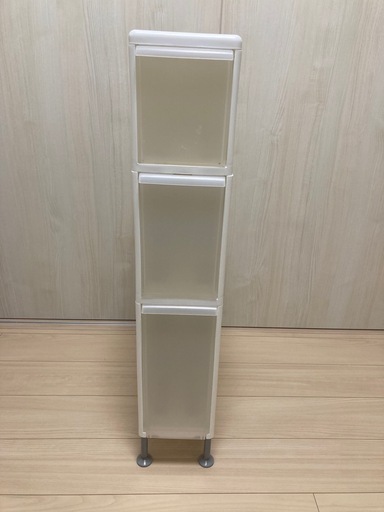 スリム3段チェスト 幅17cm 脚付き収納 キッチン収納 洗面所収納 キャビネット 棚の写真2枚目