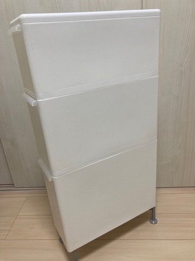 スリム3段チェスト 幅17cm 脚付き収納 キッチン収納 洗面所収納 キャビネット 棚の写真5枚目