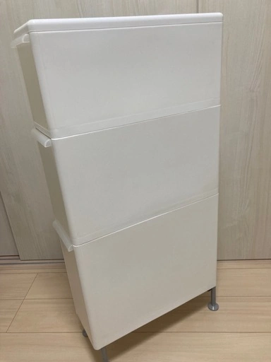 スリム3段チェスト 幅17cm 脚付き収納 キッチン収納 洗面所収納 キャビネット 棚の写真5枚目