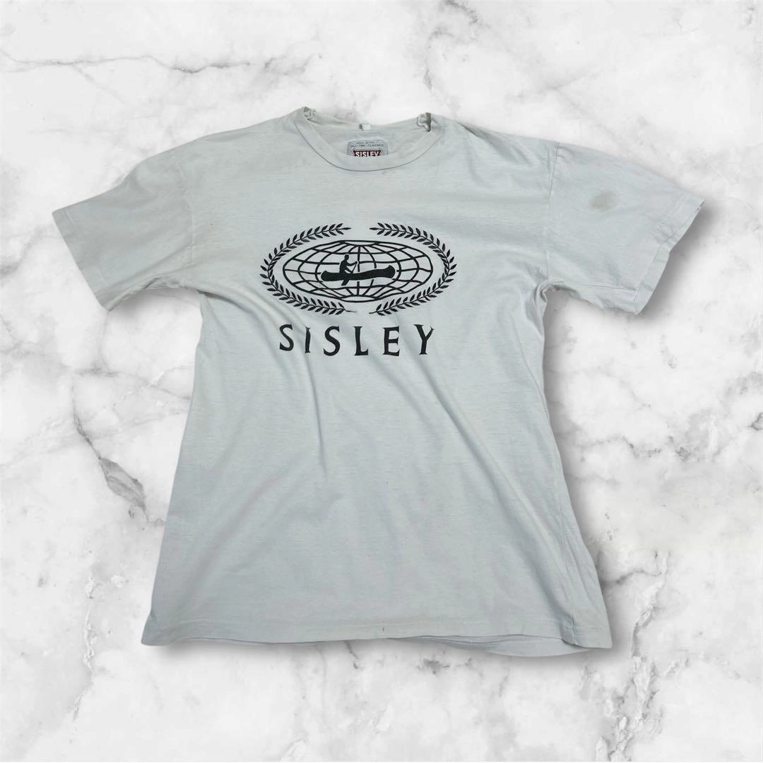 SISLEY シスレー Tシャツ 半袖 ロゴプリント ホワイト Sサイズ