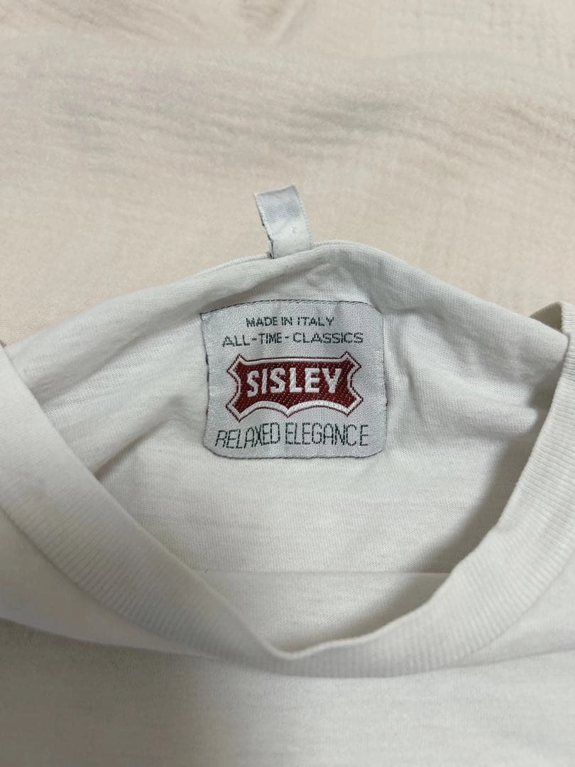 SISLEY シスレー Tシャツ 半袖 ロゴプリント ホワイト Sサイズの写真3枚目