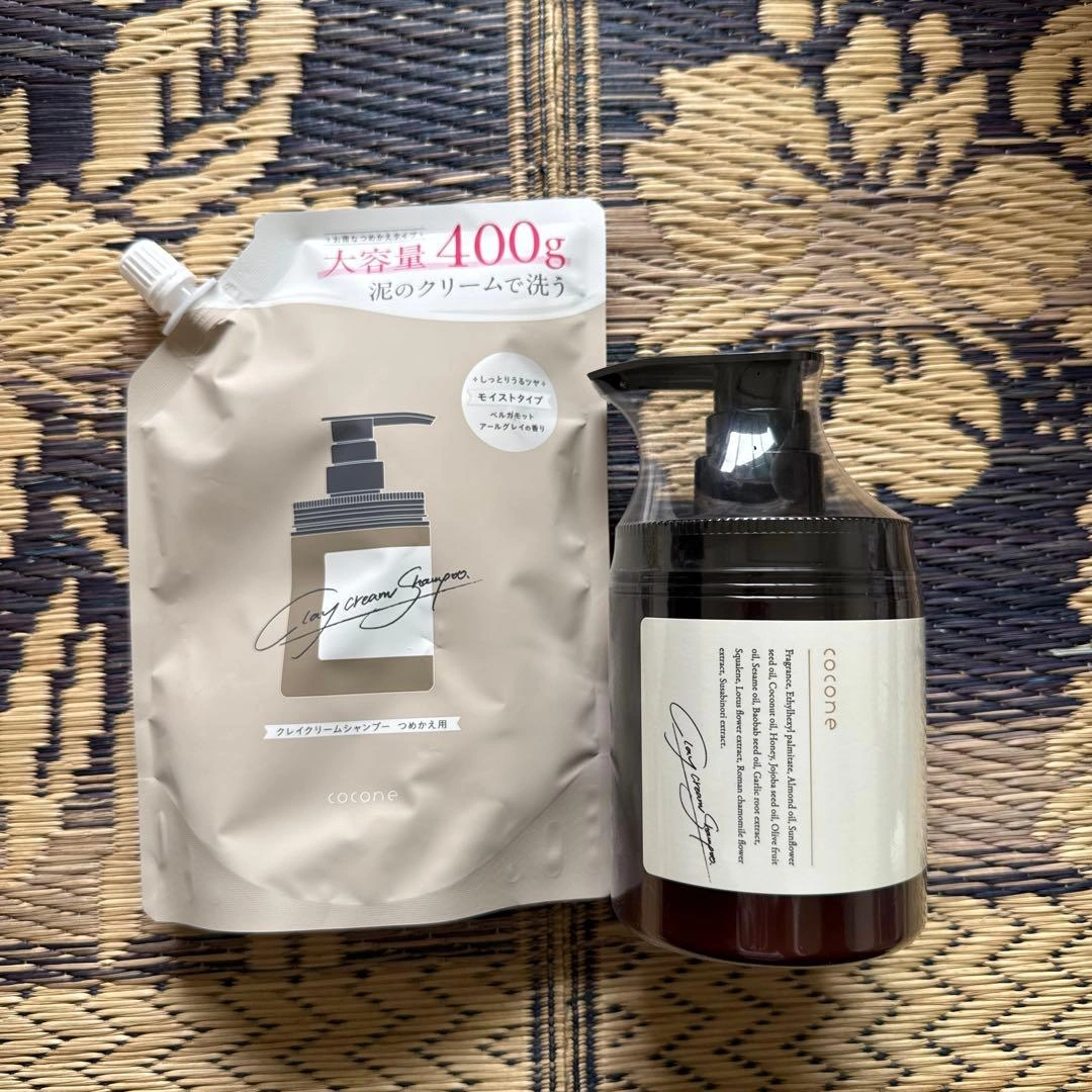 産後の時短に!cocone クレイシャンプー 本体&詰め替えセット