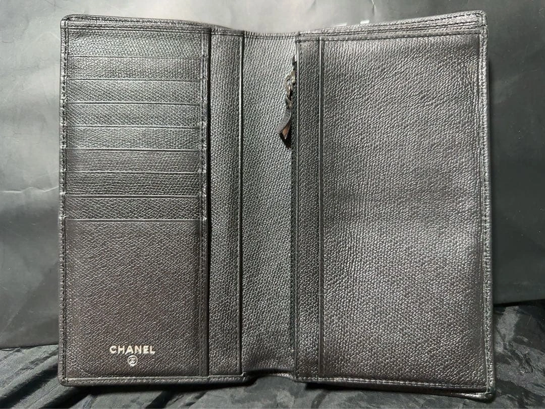 CHANEL シャネル 長財布 キャビアスキン ココマーク シリアルシール有の写真3枚目
