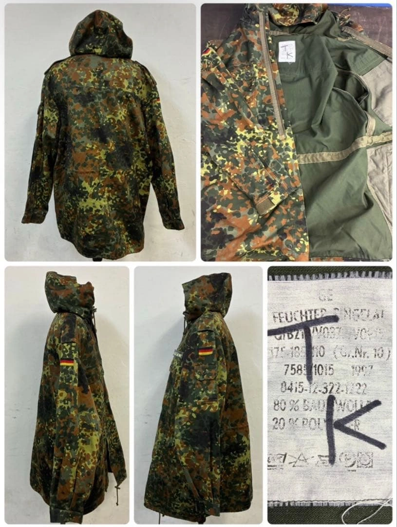【近代迷彩の最高傑作】ドイツ軍 実物 フレックターン パーカー Gr.10 XLの写真2枚目