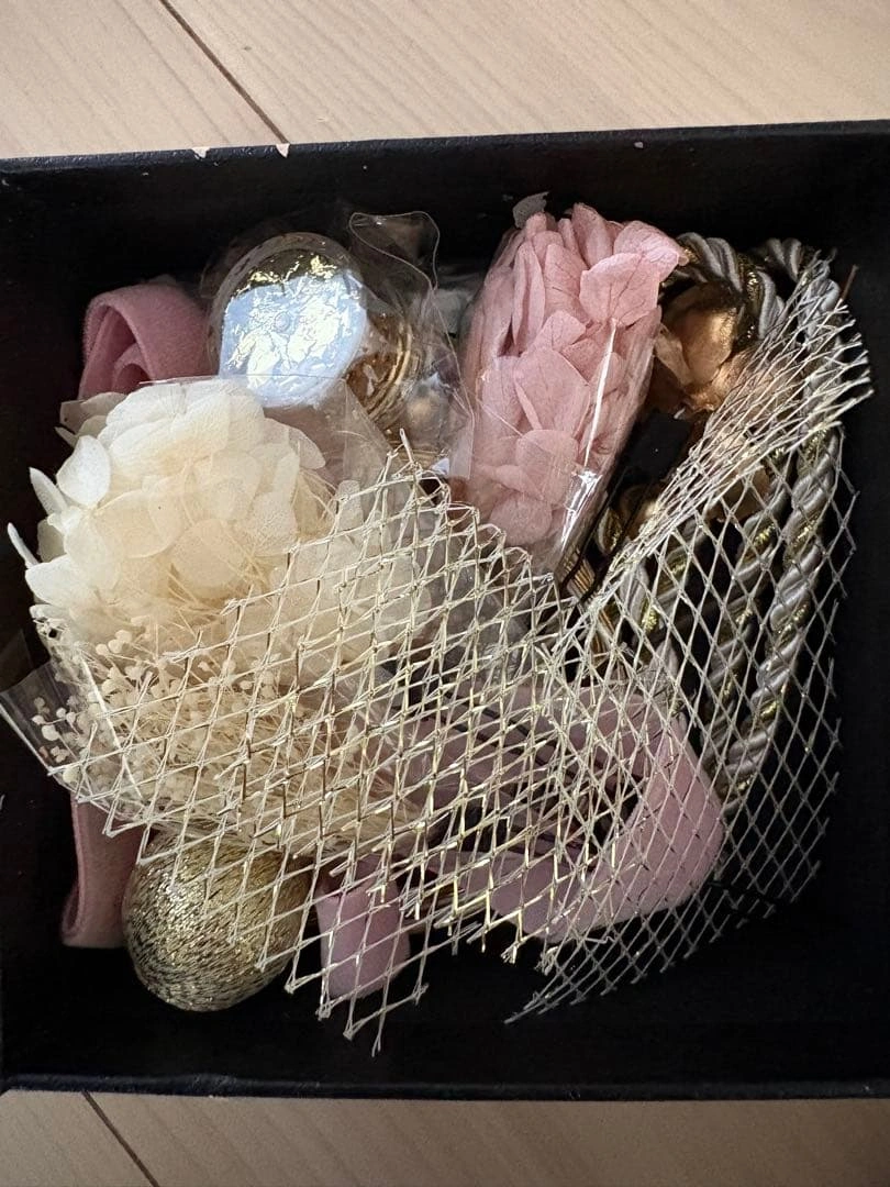 成人式 髪飾り 卒業式 ドライフラワー 和装 振り袖 結婚式 白 ピンク 黄色の写真7枚目
