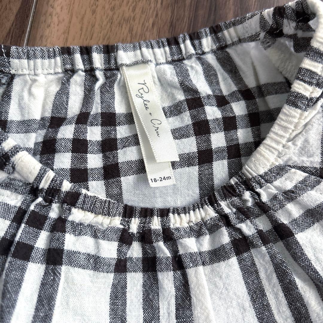 Rylee + Cru ライリーアンドクルー チェック ロンパース　90cmの写真3枚目