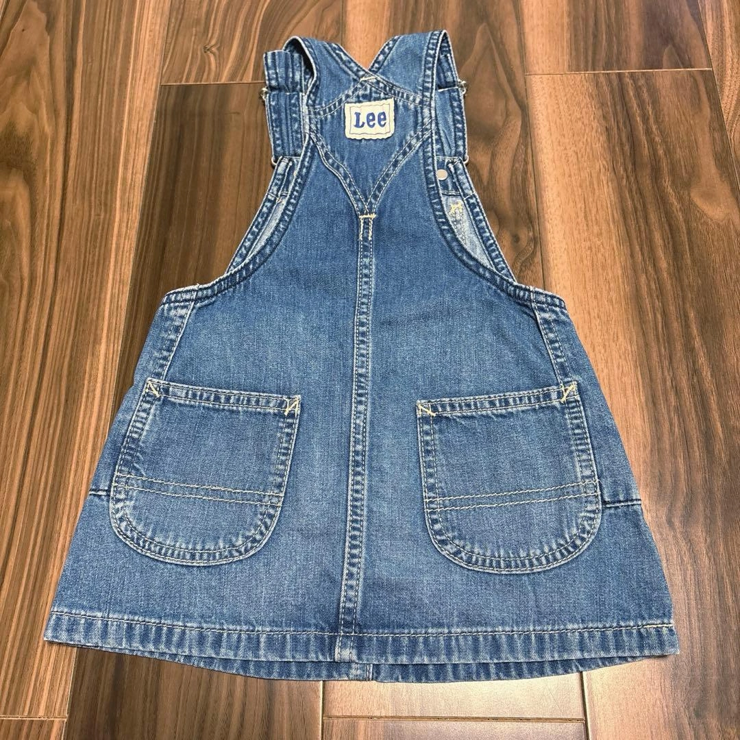 美品。Lee デニム オーバーオールスカート ジャンパースカート 90cmの写真3枚目