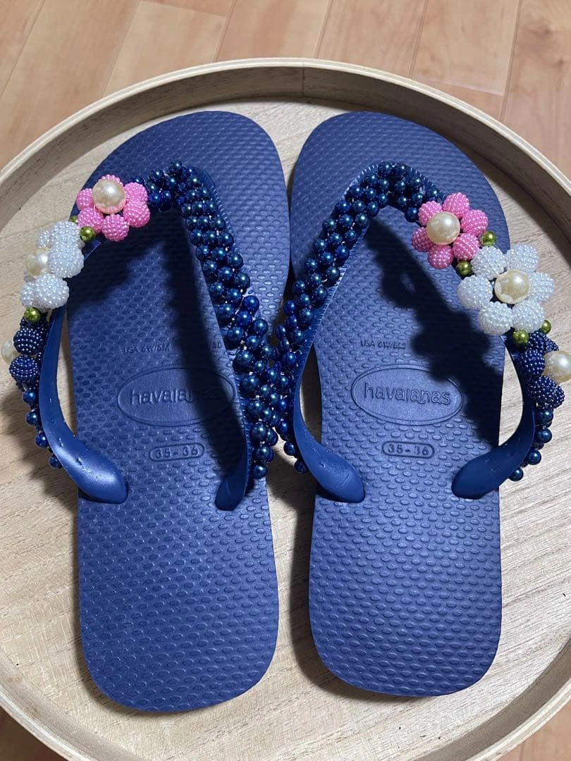 Havaianas カスタマイズネイビー 35-36(日本サイズ23cm相当)