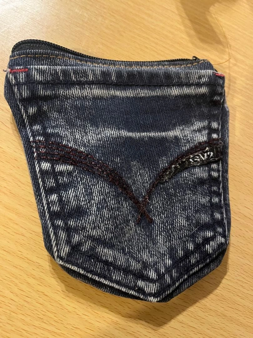 デニム小物入れ ジッパー付きの写真2枚目