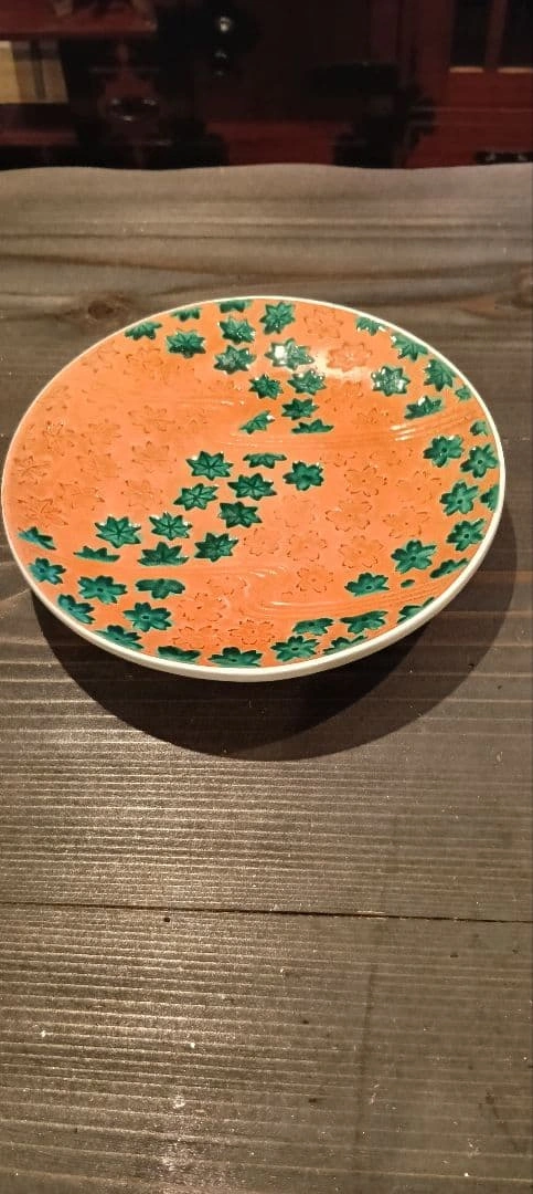 ❤良峰✨皿❤楓文様✨陶器❤作家もの✨絵付け❤手書き✨美品の写真4枚目