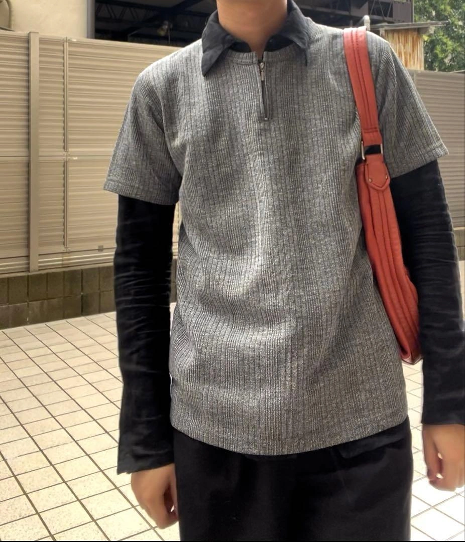 00s ジップ レイヤード ヘンリーネック Tシャツの写真6枚目