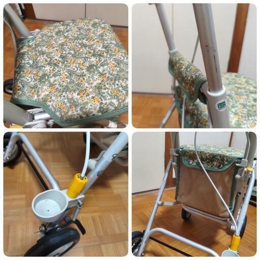 象印 シルバーカー 手押し車 買い物カート ライトミニ 花柄 歩行補助の写真4枚目