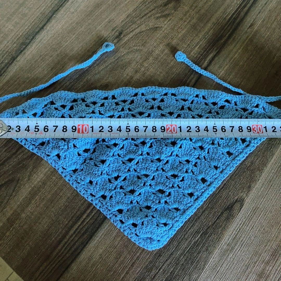 ペット用 ハンドメイド 水色 スカーフの写真3枚目