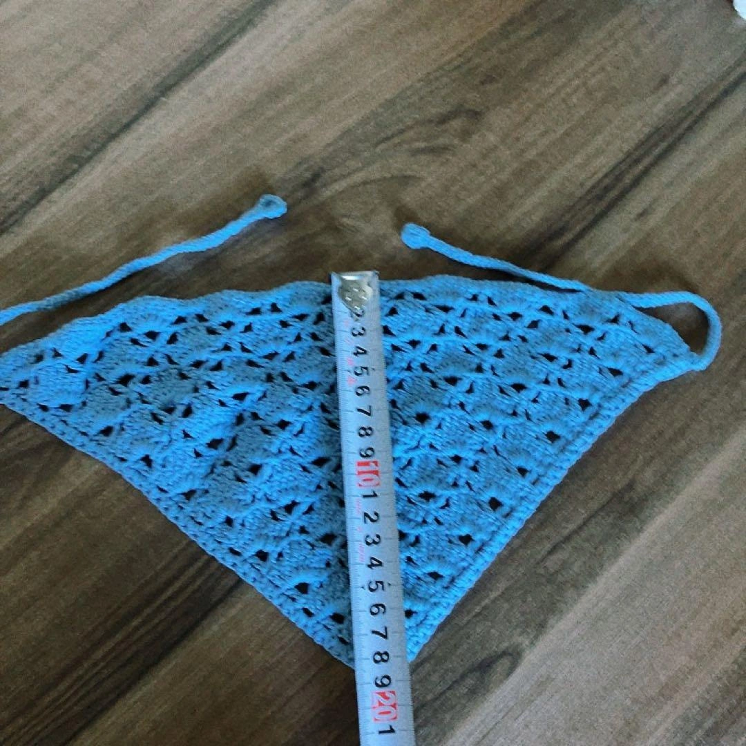 ペット用 ハンドメイド 水色 スカーフの写真4枚目